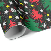 Zwart Kerstthema Cadeaupapier (Rol Hoek)