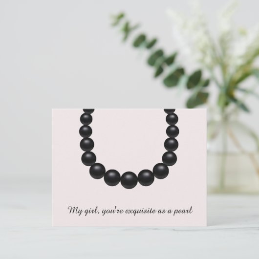 Zwart Ketting Gedrukt Briefkaart (Staand voorkant)