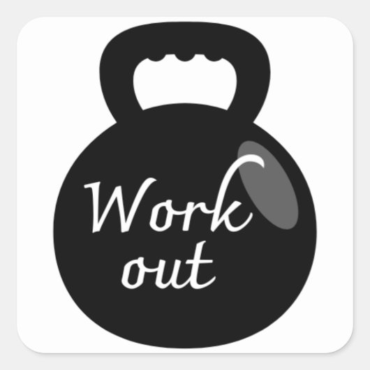Zwart Kettlebell Health Tracker Sticker blad (Voorkant)