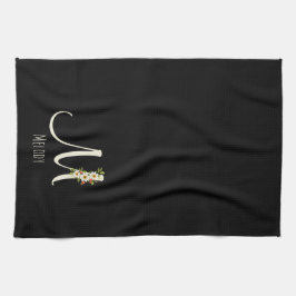 Zwart keukendoek met monogram Huis Verwarmingscade Theedoek