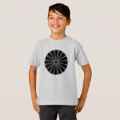  Zwart Kiku Chrysanthemum Mon Oriental T-shirt (Voorkant volledig)