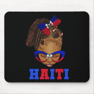 Zwart Kind Afro Messy Bun Haïtiaans Meisje Haïti I Muismat