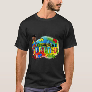 Zwart Kind autisme anders is mooi autisme weg T-shirt