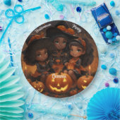 Zwart Kinderen Halloween Party Borden Papieren Bordje (Feest)