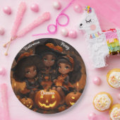 Zwart Kinderen Halloween Party Borden Papieren Bordje (Feest)