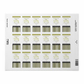 Zwart Kiri Monogram Adreslabel Etiket (Full Sheet)