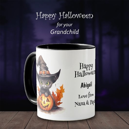 Zwart Kitten Witch Pet Kinder Halloween Mok