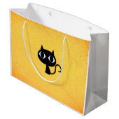 Zwart kittens patroon groot cadeauzakje (Achterkant Gekanteld)
