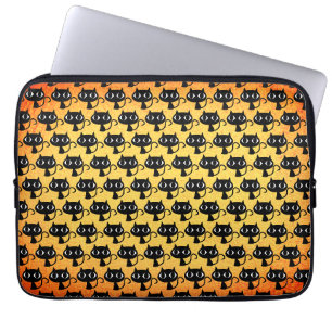 Zwart kittens patroon laptop sleeve