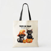 Zwart Kittens Snoep Crew Kinder Halloween Tote Bag (Voorkant)