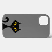 Zwart Kitty Kat met Grijze Achtergrond Case-Mate iPhone Case (Achterkant (horizontaal))