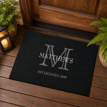 Zwart Klassiek aangepast monogram & naam