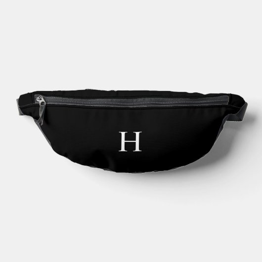 Zwart Klassiek Elegant Monogram Heuptasje (Liggend)