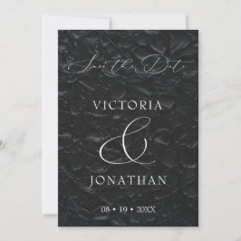 Zwart Klassiek Elegant Script Foto Save The Date