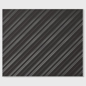 Zwart Klassiek gestreept inpakpapier (Vlak)