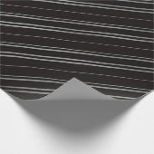 Zwart Klassiek gestreept inpakpapier (Hoek)