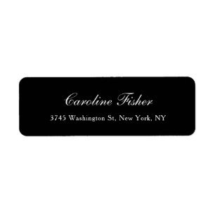 Zwart Klassiek Handschrift Plain Simple Mailing Etiket