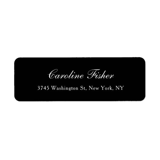 Zwart Klassiek Handschrift Plain Simple Mailing Etiket (Voorkant)