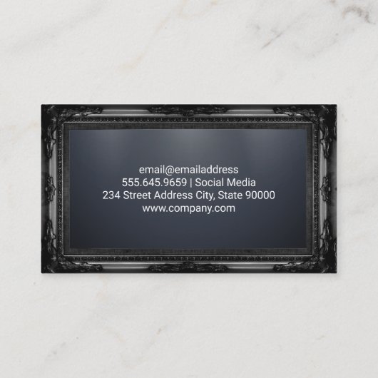 Zwart Klassiek Lijst | Slanke professional Visitekaartje (Achterkant)