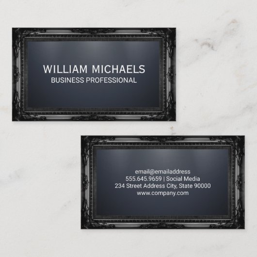Zwart Klassiek Lijst | Slanke professional Visitekaartje (Voorkant / Achterkant)