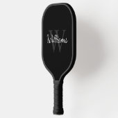 Zwart Klassiek, persoonlijk monogram en naam Pickleball Paddle (Links)