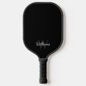 Zwart Klassiek, persoonlijk monogram en naam Pickleball Paddle (Voorkant)