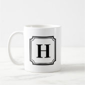 Zwart Klassieke Grenzen Gepersonaliseerd Monogram Koffiemok (Links)
