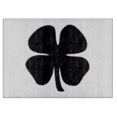 Zwart Klaver glas snijplank (Voorkant)
