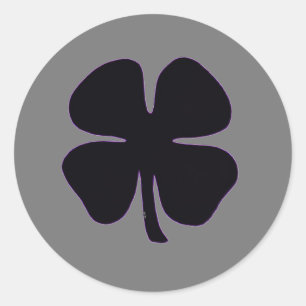 Zwart Klaver grijs ronde grote stickers