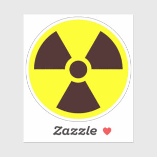 Zwart klaverblad symbool op gele achtergrond sticker