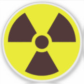 Zwart klaverblad symbool op gele achtergrond sticker (Voorkant)