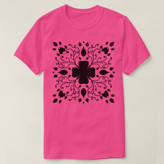 Zwart klaverpatroon 1 t-shirt (Design voorkant)