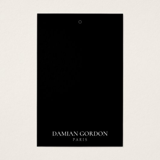 Zwart kledingmerk met foto Hang Labels Visitekaartje (Voorkant)