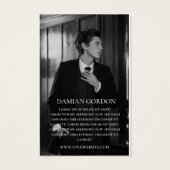 Zwart kledingmerk met foto Hang Labels Visitekaartje (Achterkant)