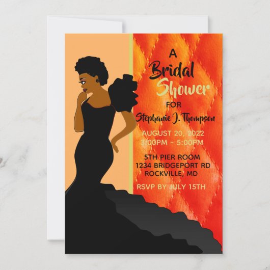 Zwart-kleed Afrikaanse Amerikaanse bridal Kaart (Voorkant)