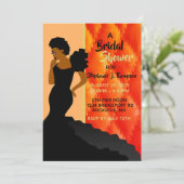 Zwart-kleed Afrikaanse Amerikaanse bridal Kaart (Staand voorkant)