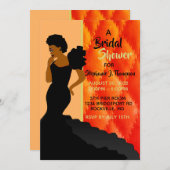 Zwart-kleed Afrikaanse Amerikaanse bridal Kaart (Voorkant / Achterkant)