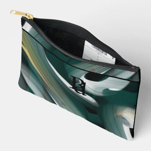 Zwart Klein Accessoirezakje Trend Abstract Groen Etui (Open)