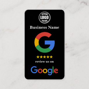 Zwart Klein Bedrijf Google Review Link Sjabloon Visitekaartje