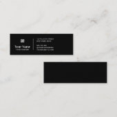 Zwart klein bedrijf logo eenvoudig modern minimali mini visitekaartje (Voorkant / Achterkant)