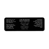 Zwart klein flesje druppelaar flesetiket etiket (Voorkant)