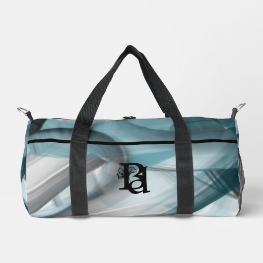 Zwart Klein Gym Bag Trend Abstract Blauwe Oceaan Plunjezak (Voorkant)