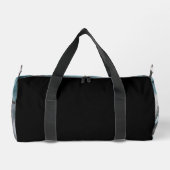 Zwart Klein Gym Bag Trend Abstract Blauwe Oceaan Plunjezak (Achterkant)