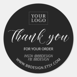 Zwart | Kleine bedrijven Hartelijk dank voor de st Ronde Sticker
