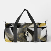 Zwart Kleine Duffel Bag Trend Abstract Wit Goud Plunjezak (Voorkant)