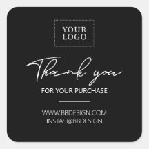Zwart | Kleine zakelijke bedank sticker