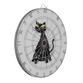 Zwart klepdeksel dartbord (Voorkant Links)