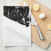 Zwart klepdeksel theedoek (Quarter Fold)