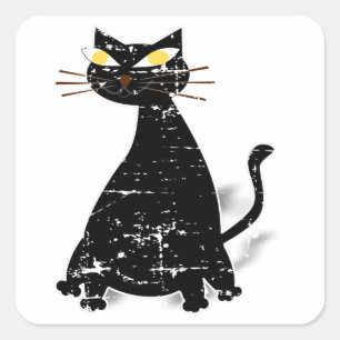 Zwart klepdeksel vierkante sticker