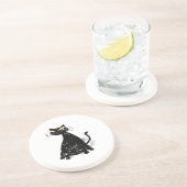 Zwart klepdeksel zandsteen onderzetter (Zijkant)